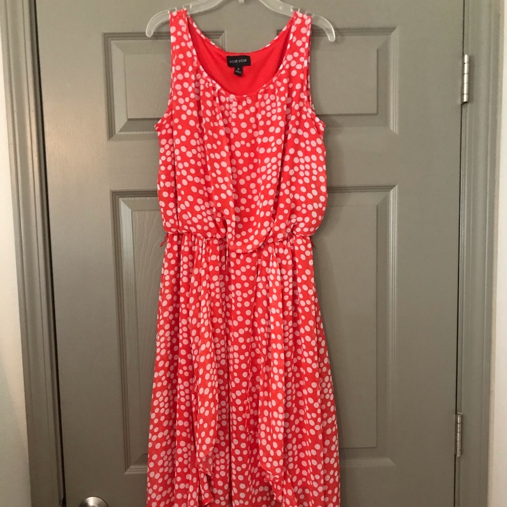 Orange 🍊 with white polka dot dress